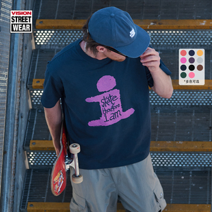 春夏 T恤男女同款 VISION官方 复刻系列印花图案街头潮流圆领短袖