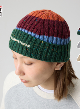 VISION官方  美式复古LOGO针织瓜皮帽毛线帽冷帽男女3色可选