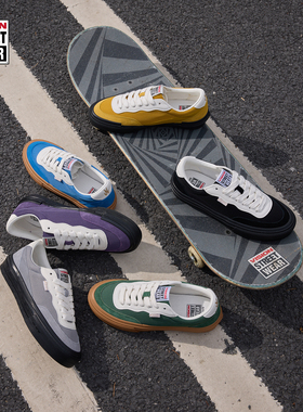 VISION官方 FLAT TOP MESH网眼低帮拼色翻毛皮街头滑板鞋