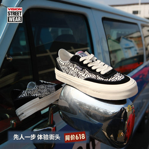 VISION官方 FLAT TOP 白色美式街头运动低帮帆布鞋板鞋男女板鞋