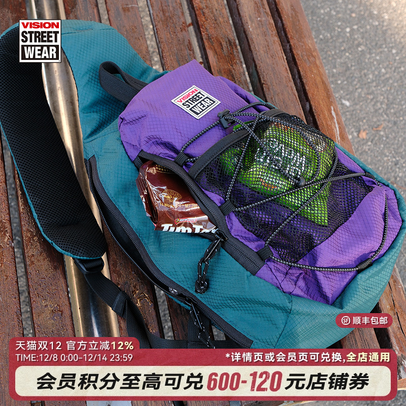 VISION官方 街头潮流斜挎包轻薄便捷户外骑行多功能弓箭包3色新款