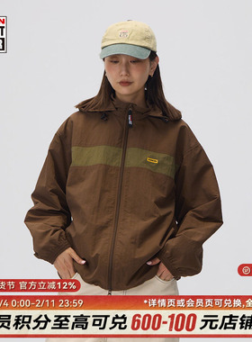 VISION官方 美式复古可拆卸连帽夹克运动防风外套2色男女新款