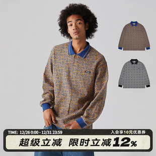 男女新款 VISION官方 刺绣POLO衫 定织提花长袖 复古撞色美式