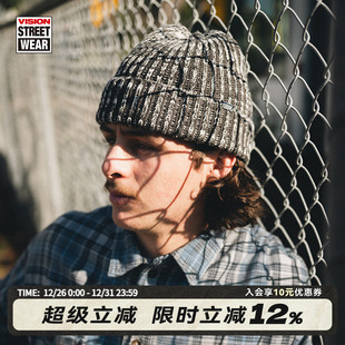混纱毛线帽针织瓜皮帽冷帽男女秋新款 复古经典 美式 VISION官方