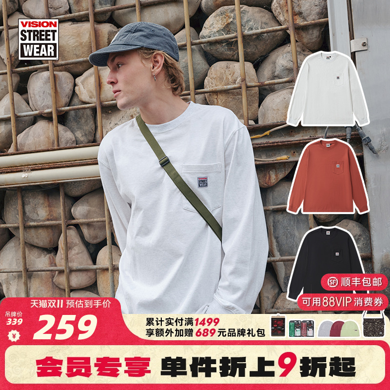 VISION宽松口袋T恤运动T恤