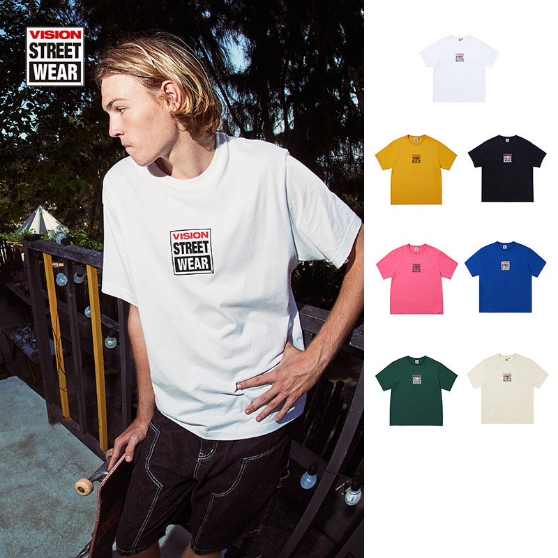 VISION官方  CLASSIC系列小BOX LOGO街头潮流男女同款短袖运动T恤