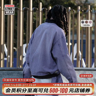 VISION官方 美式复古水洗做旧工装外套底特律夹克男女秋新款