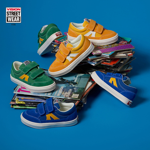 VISION童鞋 STICK LIGHT轻量化魔术贴低帮复古滑板鞋运动鞋25新