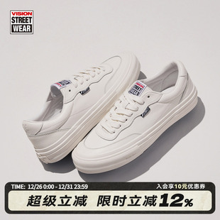 男女小白鞋 VISION官方 全皮低帮休闲板鞋 TOP复古街头滑板鞋 FLAT