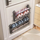 收纳架 家用入户门上免打孔折叠墙上防盗门拖鞋 磁吸门后鞋 架壁挂式