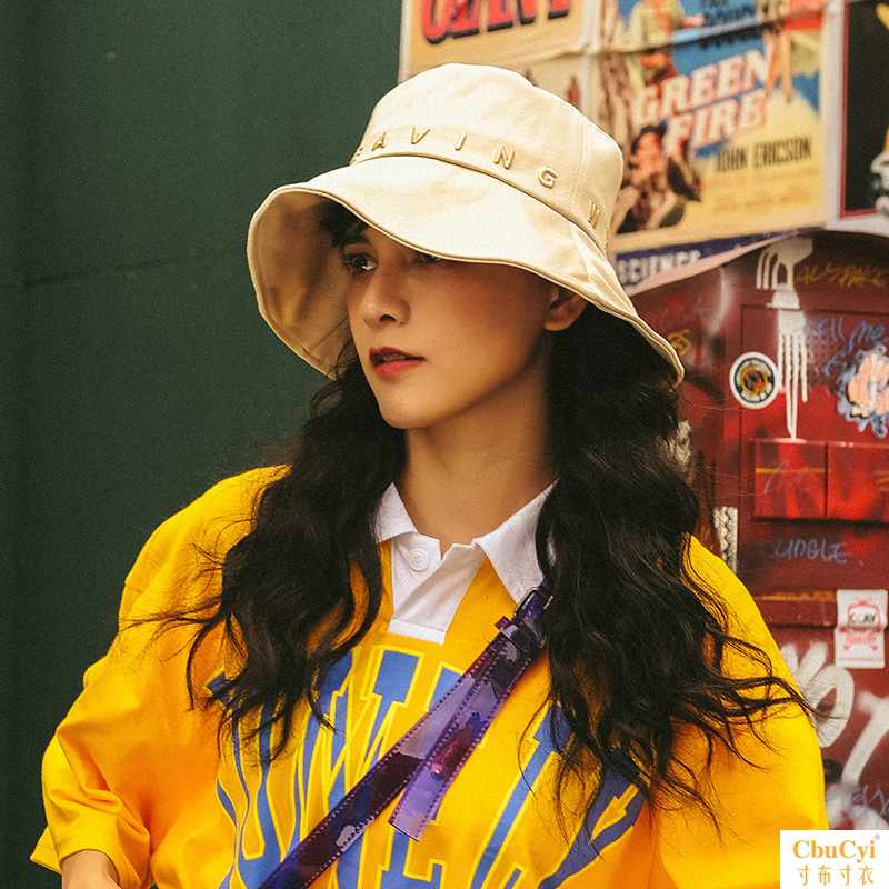 百搭韩国纯色渔夫帽子女日系遮阳帽韩版潮荷叶边大檐帽太阳帽防晒|ruв категории Аксессуары, шляпа - от Buy2taobao.com для оказания профессиональной услуги покупки агента Taobao