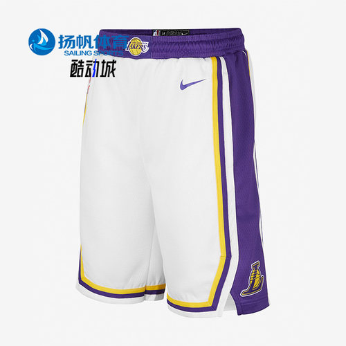 Nike/耐克正品洛杉矶湖人队LAKERS大童夏运动篮球短裤 DZ4175-100