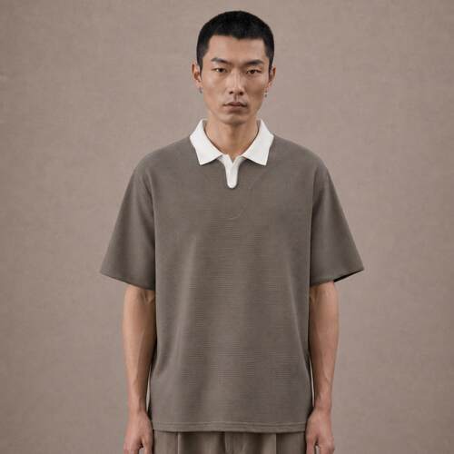 老钱风休闲撞色翻领Polo衫