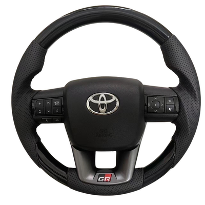 适用于海拉克斯 hilux LC79霸道改装桃木方向盘总成碳纤维真皮GR