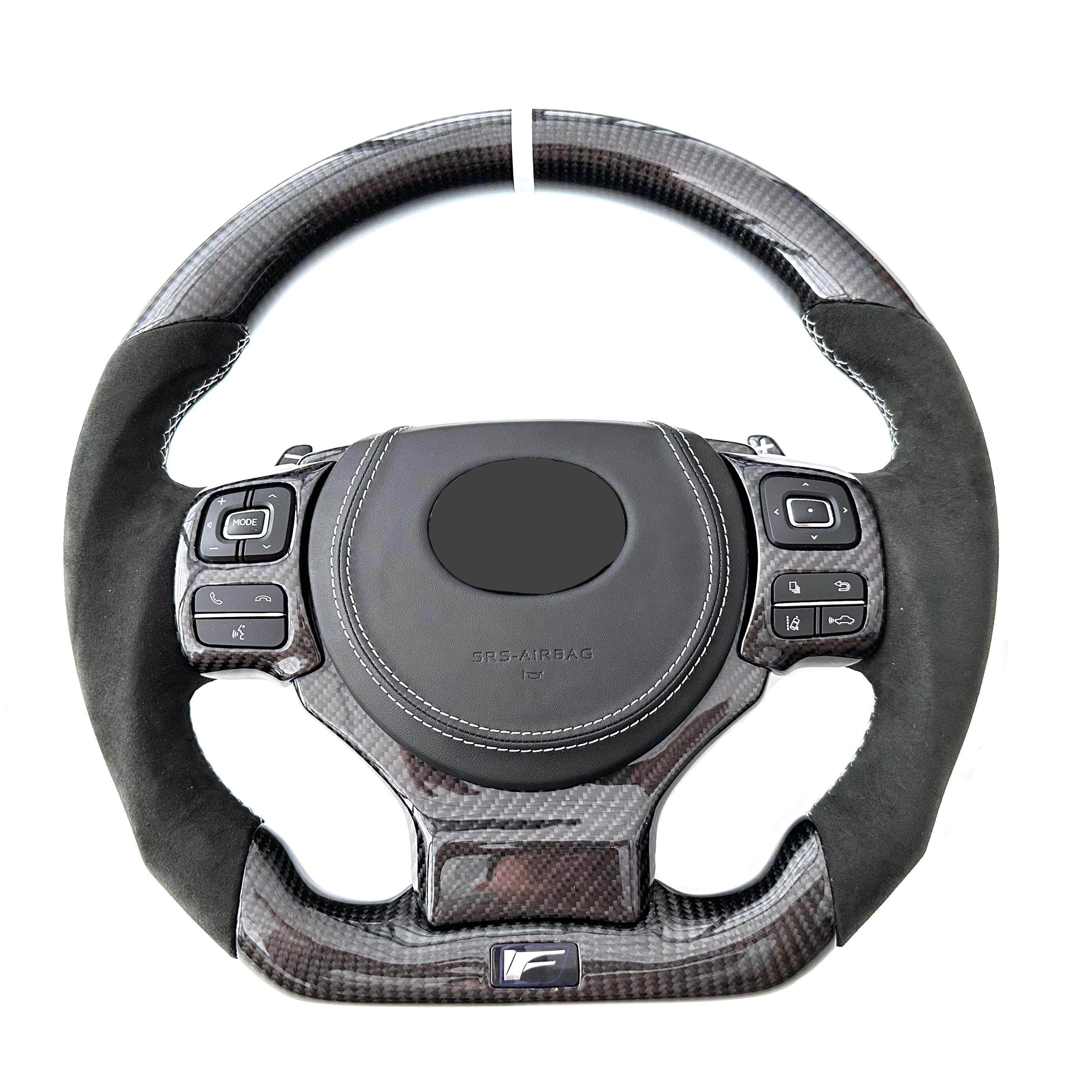 适用于TOYOTA LEXUS isf rcf nx gs es碳纤维运动款平底方向盘