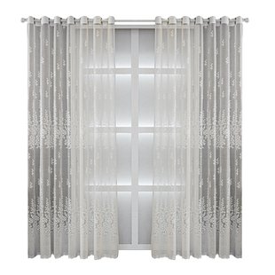 现代轻奢高档绣花纱帘客厅阳台防晒遮阳卧室遮光窗纱大气白纱窗帘