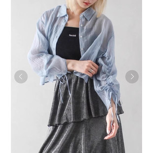衬衫 D19037日单26年新款 客供单排扣宽松显瘦女轻薄抽绳系带短款