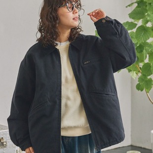 D05079日单秋冬新款 外套 客供料翻边领拉链宽松保暖女加厚休闲款