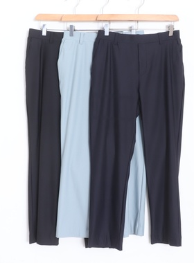 D06034日单新款客供料松紧高腰显瘦长裤女纯色简洁通勤气质哈伦裤