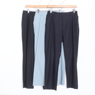 D06034日单新款客供料松紧高腰显瘦长裤女纯色简洁通勤气质哈伦裤