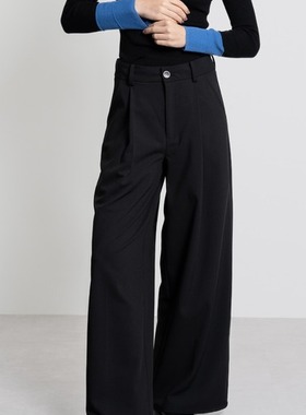 D07037日单新款客供料1.32W日元高腰宽松显瘦长裤女气质阔腿裤