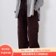 裤 B05071日单新日系松紧高腰抽绳宽松裤 脚可收缩女通勤休闲工装