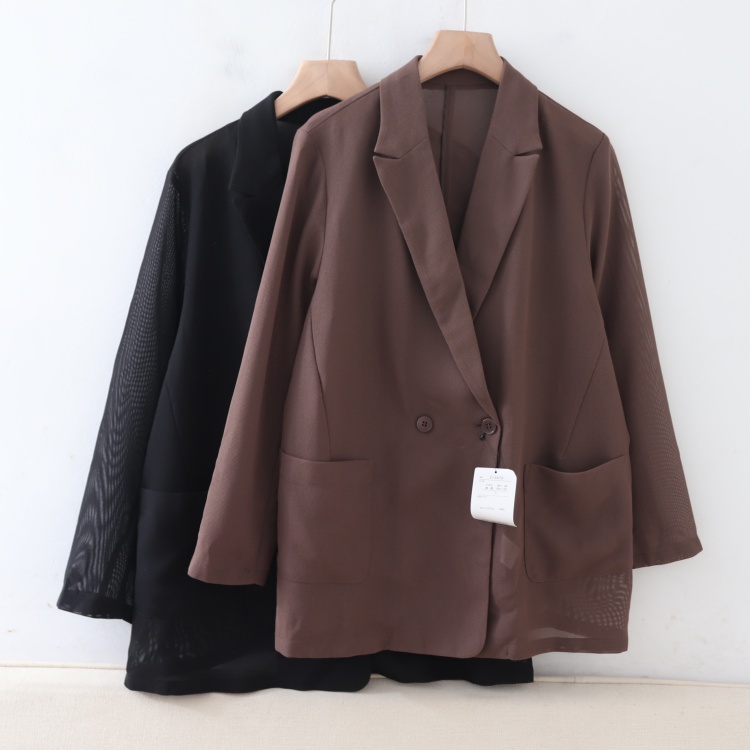 B04028日单新款客供料两粒扣宽松好搭配女纯色气质休闲西装外套