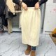 455 雪尼尔米色半身裙加厚
