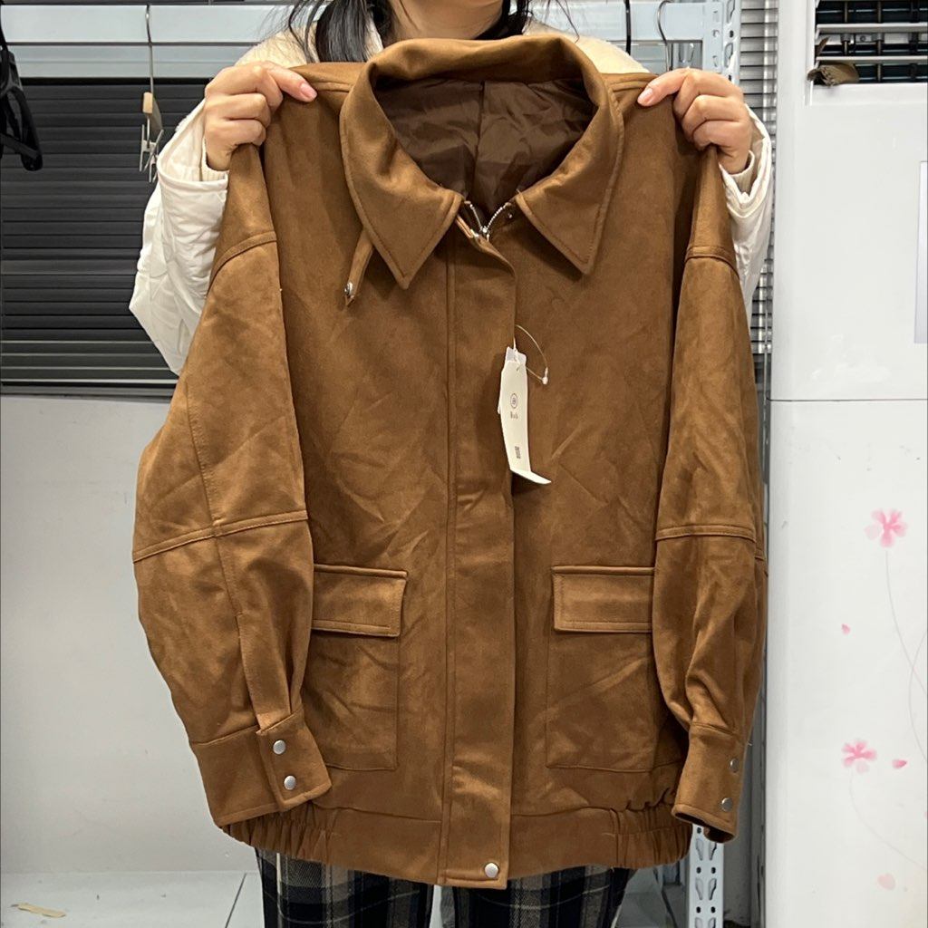 495，b a b 深卡其色麂皮外套