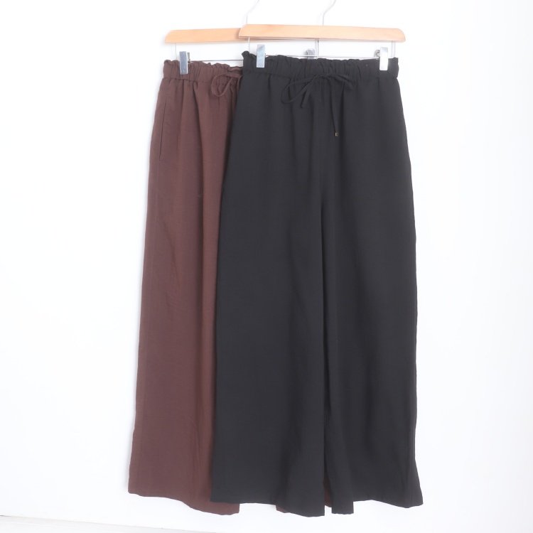 D160118日单新款客供料花边松紧高腰抽绳系带显瘦女气质阔腿裤