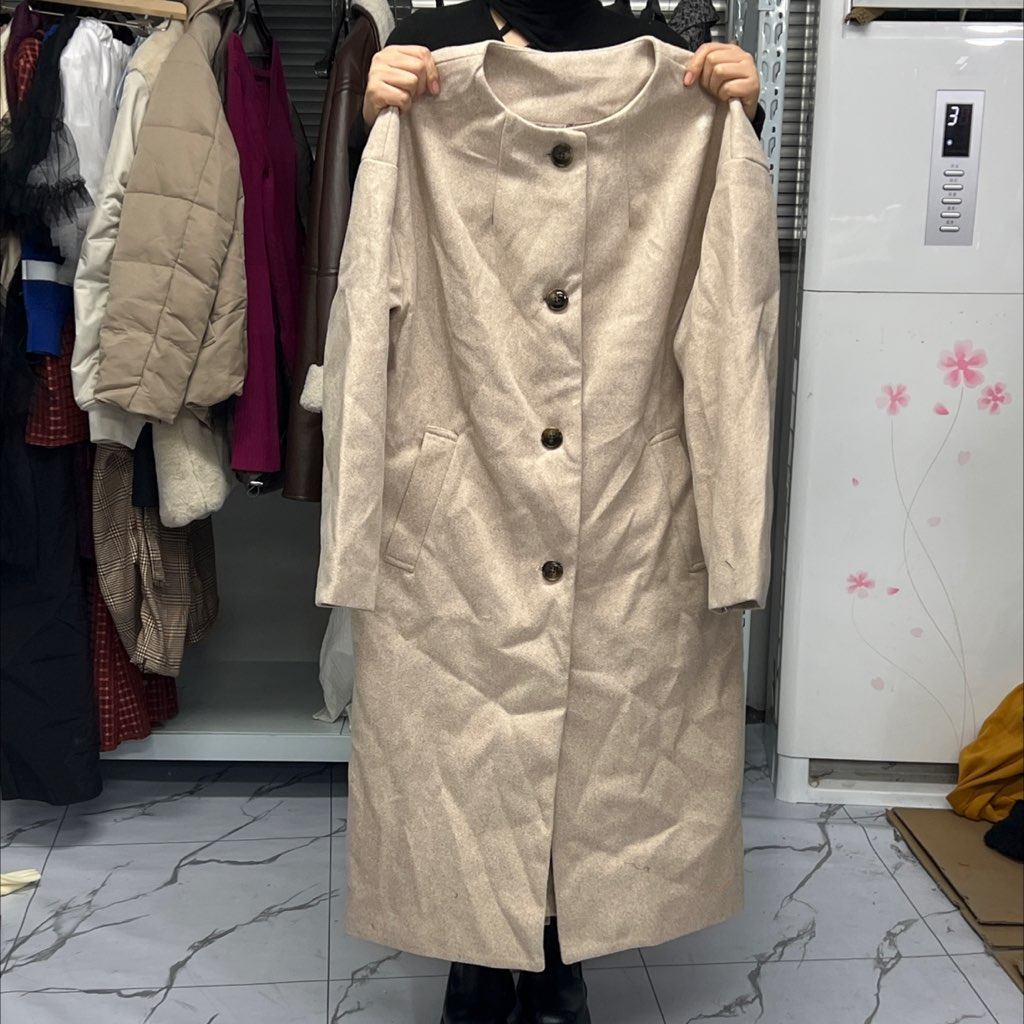 346，燕麦色毛呢外套M码114胸围108长