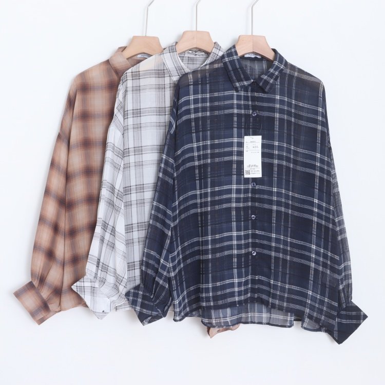 D11051日单新款简洁单排扣宽松显瘦好搭配女通勤休闲轻薄长袖衬衫