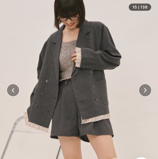 126,li _on 11000日元,灰色条纹西装外套,