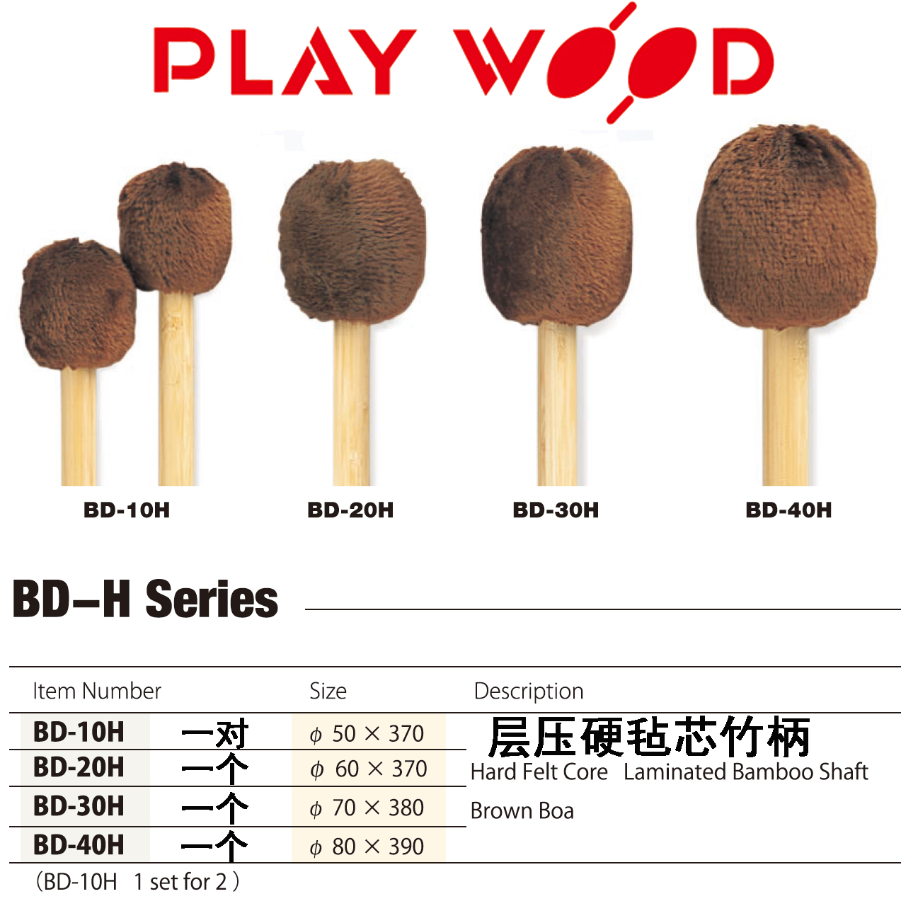 日本進口playwood交響大軍鼓槌
