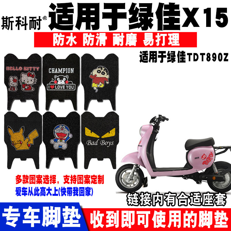 适用于绿佳X15电动车脚垫 绿佳TDT890Z丝圈脚踏垫防水防滑垫包邮