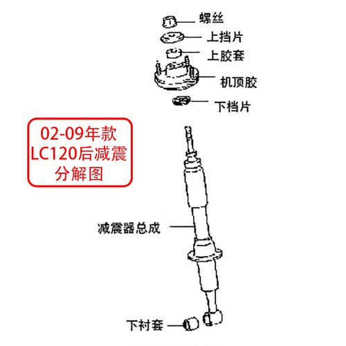 霸道LC120减震器胶套日本原厂
