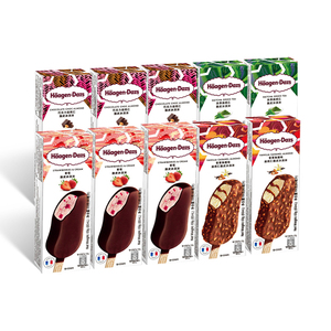 哈根达斯冰淇淋脆皮条10支装经典巧克力草莓多种雪糕