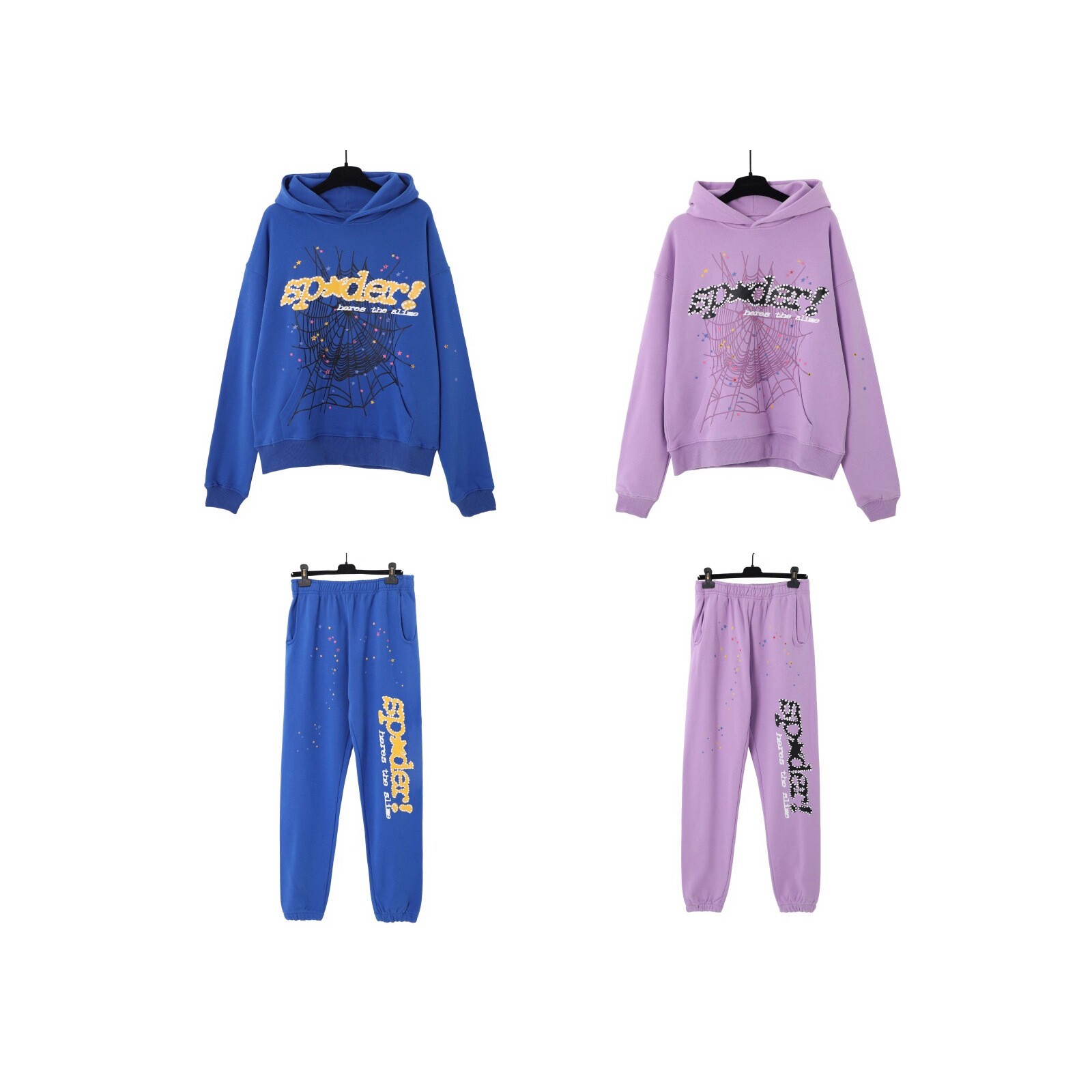 跨境高货 欧美时尚潮牌SP5der蜘蛛网潮流连帽卫衣外套