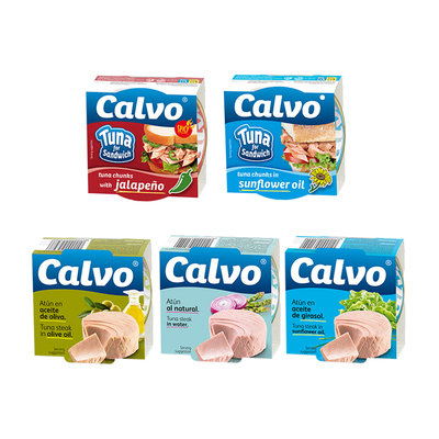 凯芙金枪鱼罐头油浸盐水浸吞拿鱼即食Calvo Tuna steak/chunks