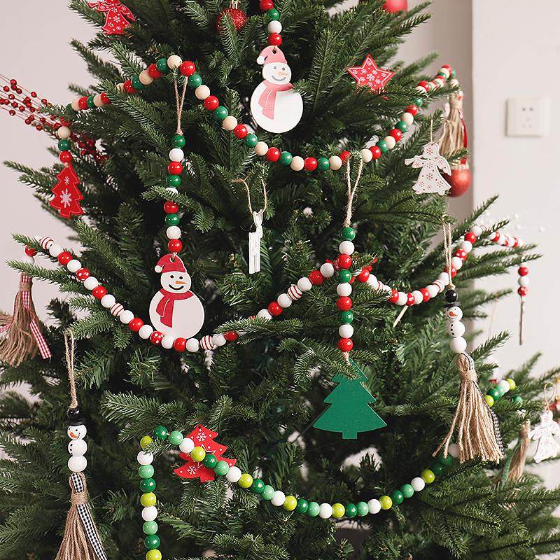 北欧ins风圣诞树挂饰圣诞节装饰品实木珠串雪人田园客厅汽车挂件,节庆用品/礼品,圣诞装饰品,淘宝优惠券,粉丝福利购,淘宝优惠卷