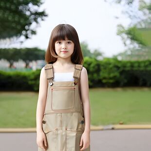 2024夏季纯棉女童公主裙背带群夏款女孩复古时尚女童公主裙小夏装