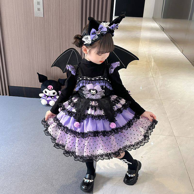 库洛米裙子女童春夏连衣裙儿童洛丽塔迪士尼公主裙蓬蓬裙女孩衣服