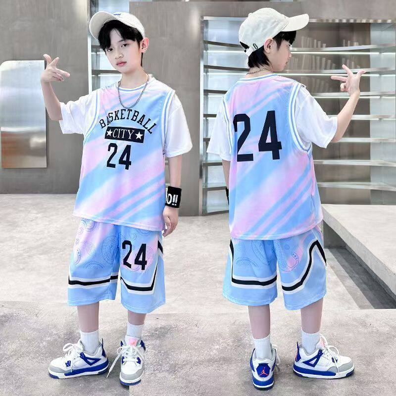 男童夏季篮球服新款男孩中大童速干套装短袖儿童夏装运动球衣