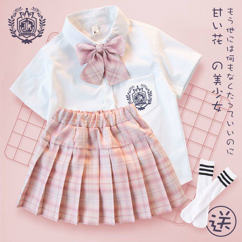 女童JK制服裙夏季套装2023新款夏装儿童女大童洋气潮夏天两件套