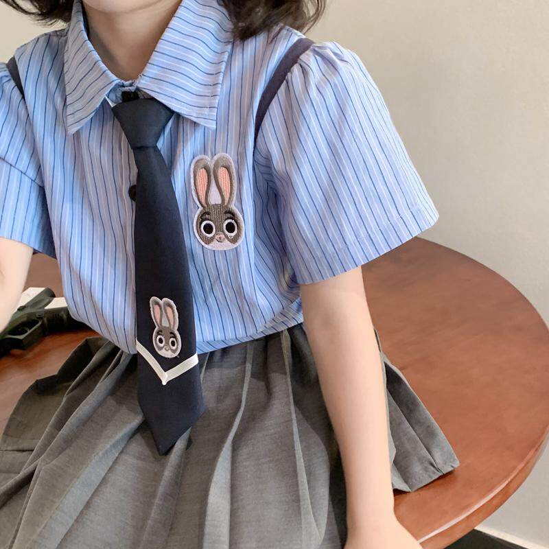 兔子警官朱迪女童连衣裙夏装新款洋气儿童JK套装制服裙学院风裙子