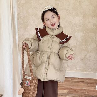 儿童羽绒服加厚保暖冬季女童外套洋气上衣女宝白鸭绒公主风外套