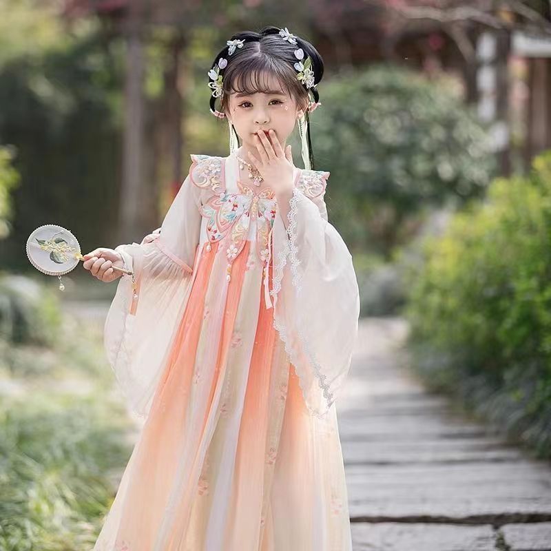 女童汉服夏款中国儿童古装古风2026超仙新款夏季连衣裙女孩中大童