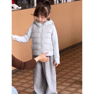 女童轻薄羽绒服冬季2024新款儿童装保暖连帽修身羽绒外套洋气