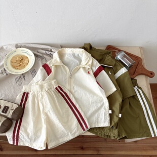 2024时尚童装夏季防晒衣薄款短袖外套男宝短裤儿童夏装男童套装