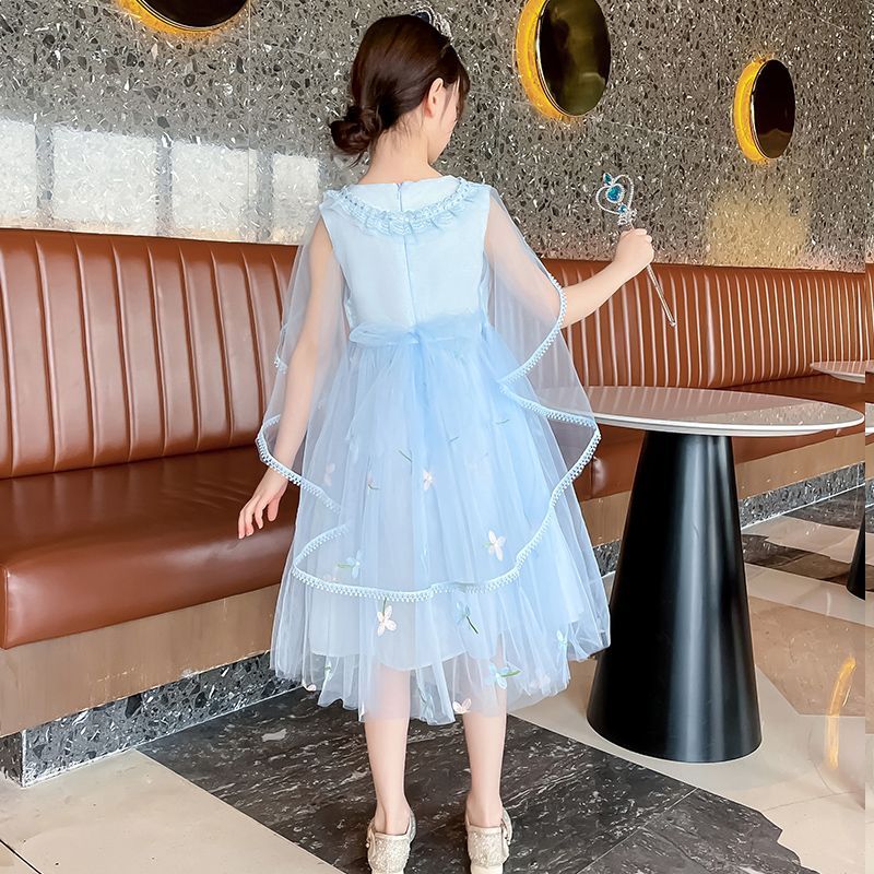 爱莎公主裙女童洋气儿童2024新款夏季冰雪奇缘纱裙女孩夏款连衣裙